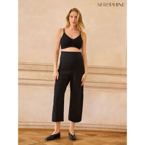Seraphine Wide Leg Maternity Trousers Black Size 10 High Rise Comfort
